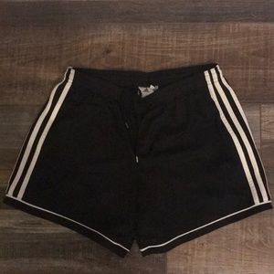 Black adidas soccer shorts